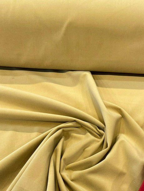 Fabricut Supreme Velvet Yellow Gold Velvet Fabric - Yellow Gold Solid, 54" Width (1 Yard)