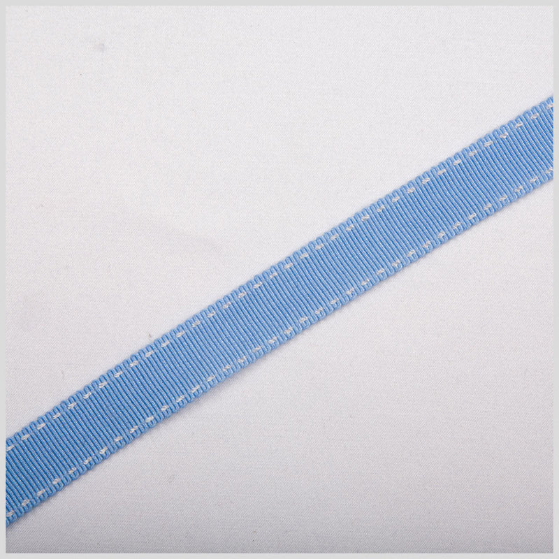 5/8" Blue Stitched Grosgrain Ribbon
