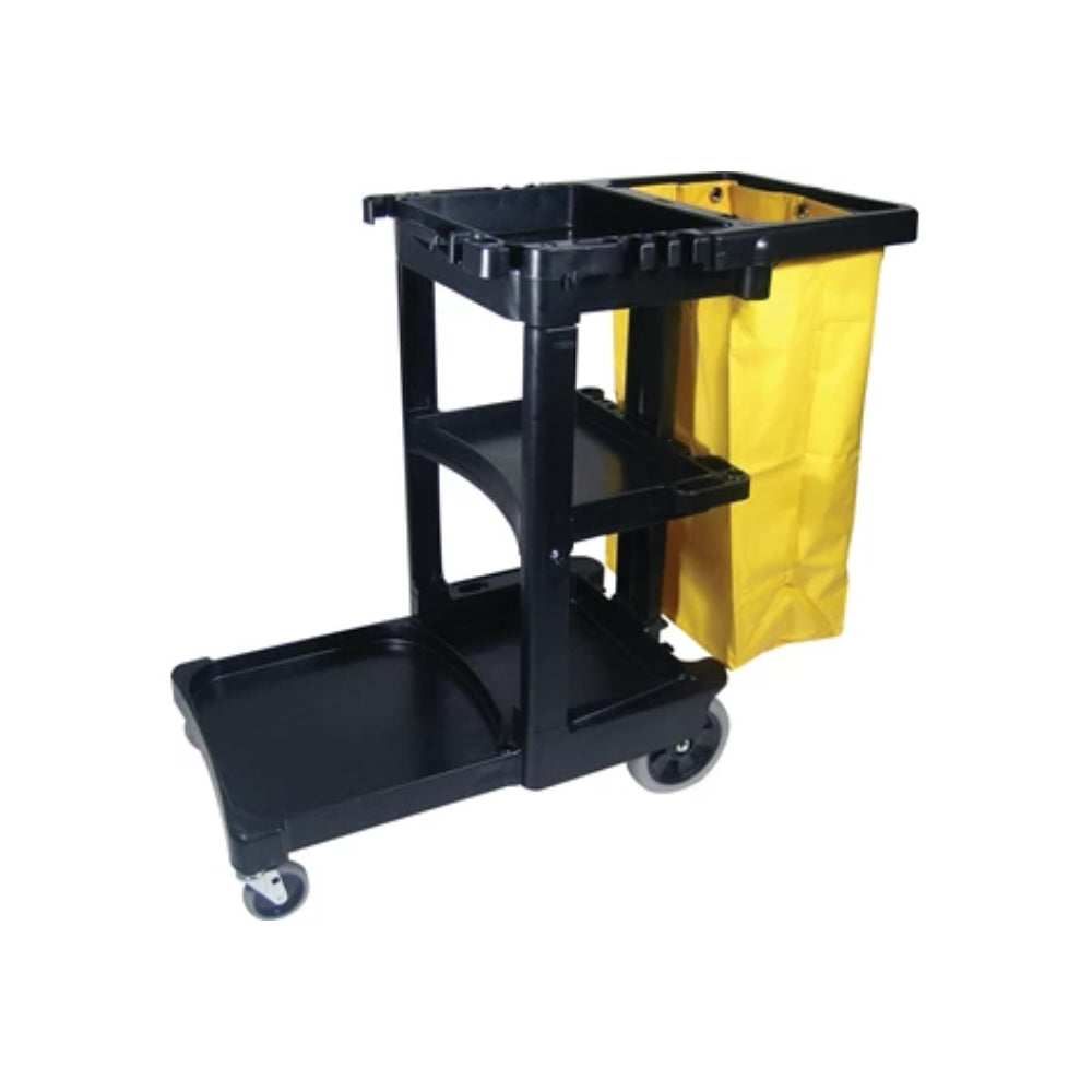 Rubbermaid Black Janitorial Cleaning Cart