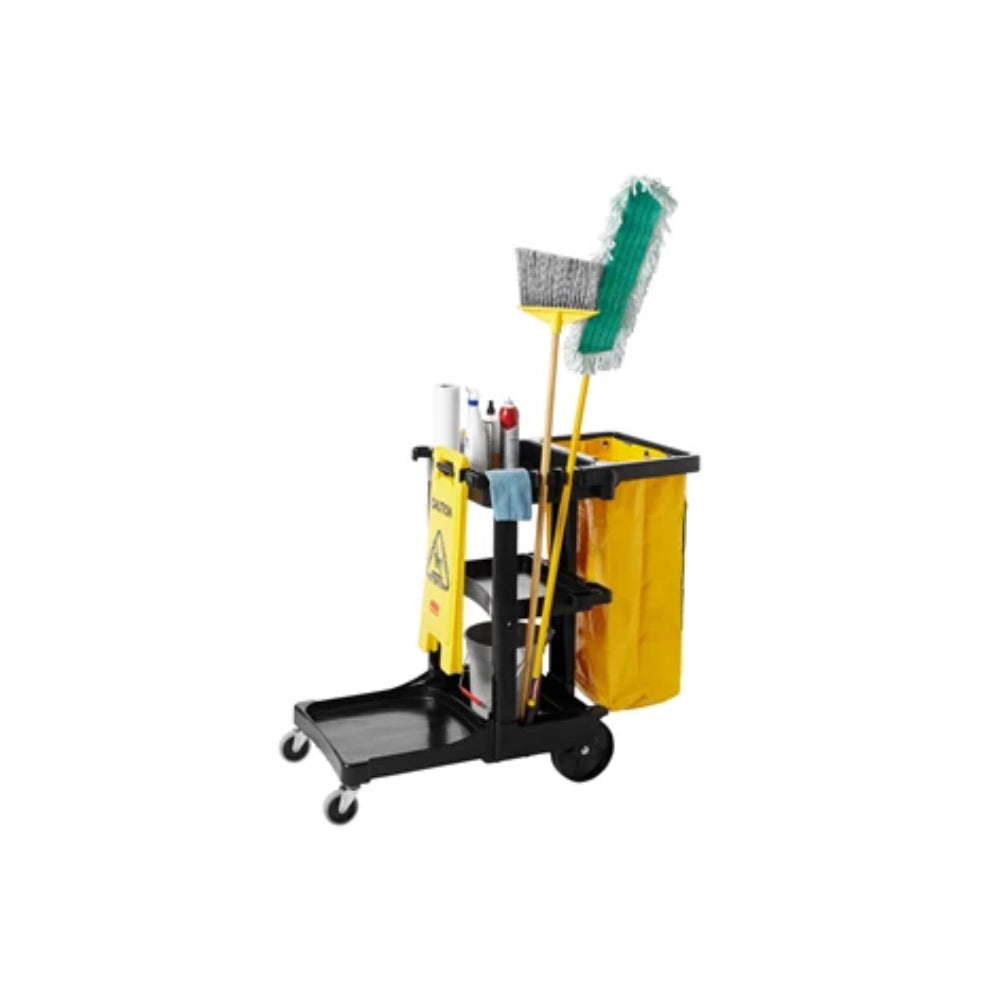 Rubbermaid Black Janitorial Cleaning Cart
