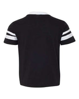 Youth V-Neck Jersey with Striped Sleeves