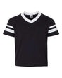 Youth V-Neck Jersey with Striped Sleeves