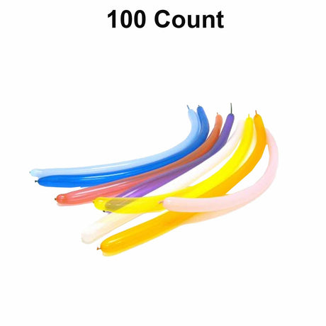 Deluxe Assorted Solid Color Sculpture Balloons 60 Inch