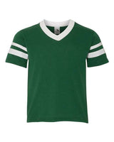 Youth V-Neck Jersey with Striped Sleeves