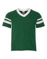 Youth V-Neck Jersey with Striped Sleeves