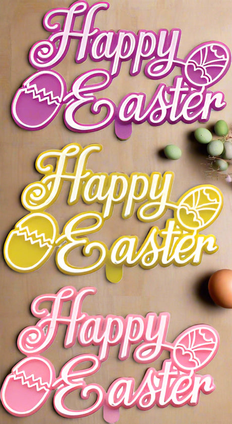 Happy Easter Plaques, 3", 12 or 48 count