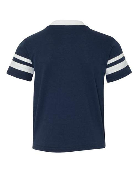 Youth V-Neck Jersey with Striped Sleeves