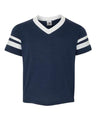 Youth V-Neck Jersey with Striped Sleeves