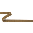 Chai Tea and White Stitched Grosgrain Ribbon - 0.6"