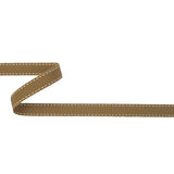 Chai Tea and White Stitched Grosgrain Ribbon - 0.6"
