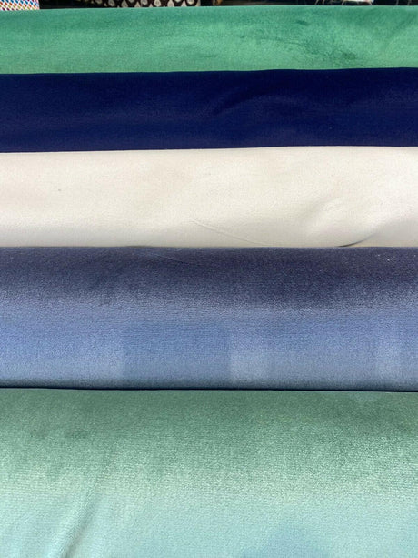 Perennials Plushy Blue Hello Sailor Acrylic Fabric - Navy Blue, Velvet Upholstery, 54" Width (1 Yard)