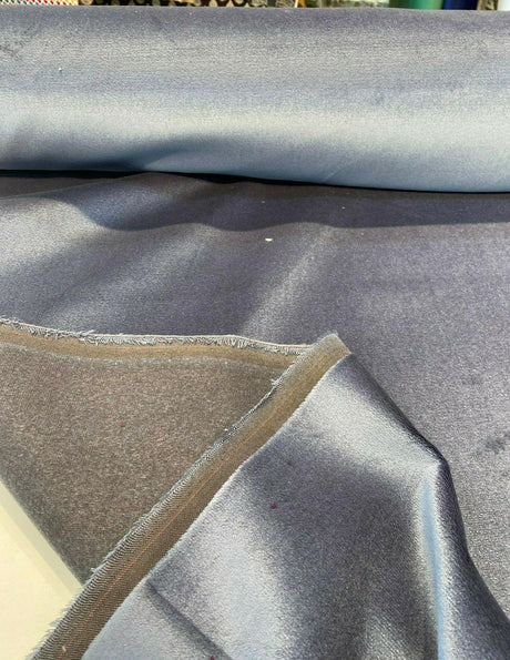 Perennials Plushy Hello Slate Acrylic Fabric - Hello Slate Blue, Outdoor Velvet Upholstery, 54" Width (1 Yard)