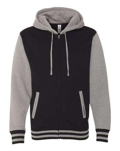 Independent Trading Co. Unisex Heavyweight Varsity Full-Zip Hooded Sweatshirt