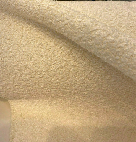 Robert Allen Boucle Ivory Polyester Fabric - Ivory Boucle, 54" - 56" Width (1 Yard)
