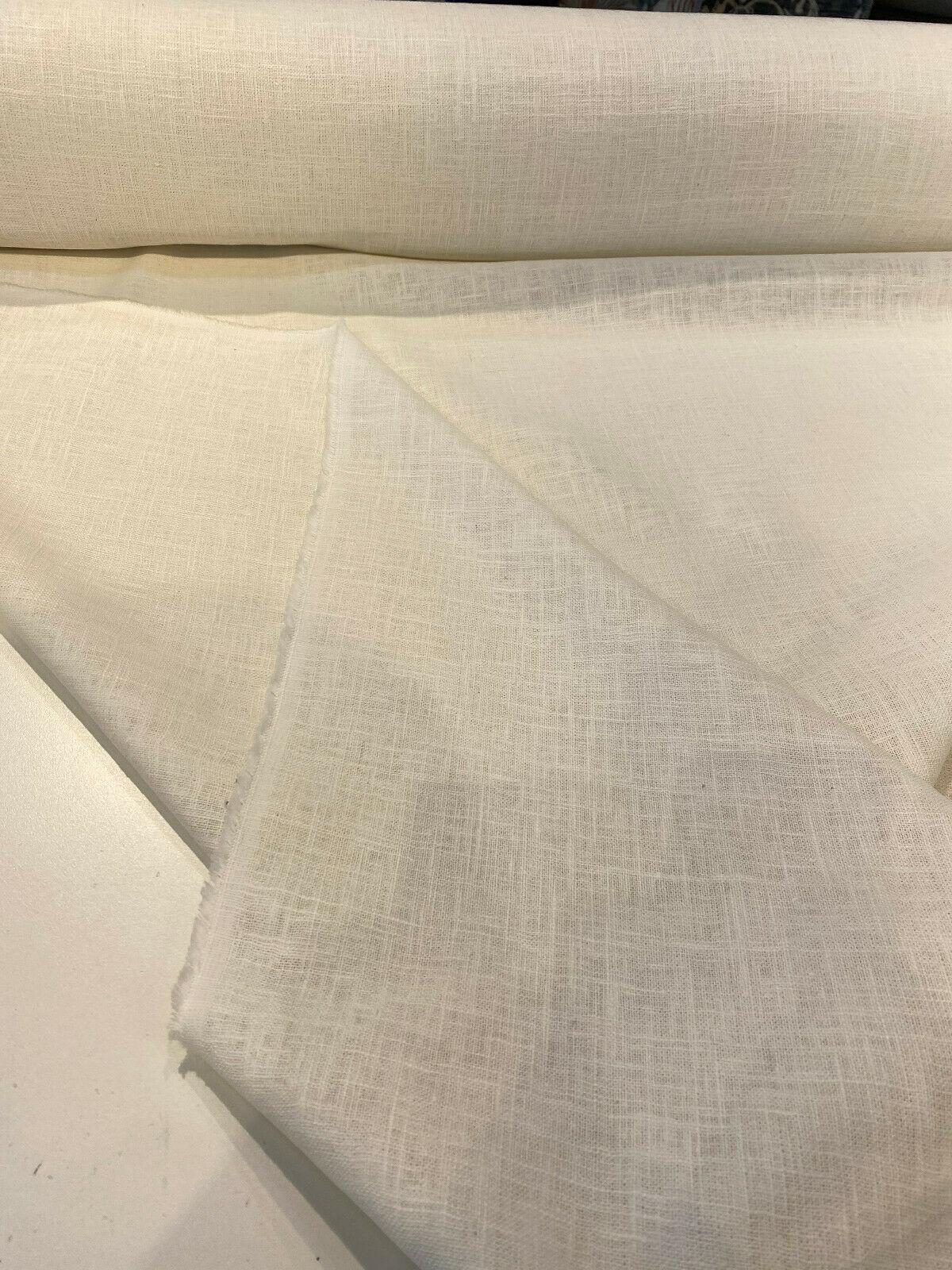 Ivory Linen Ramie Fabric - Ivory Oyster, Drapery Upholstery, 54" Width (1 Yard)