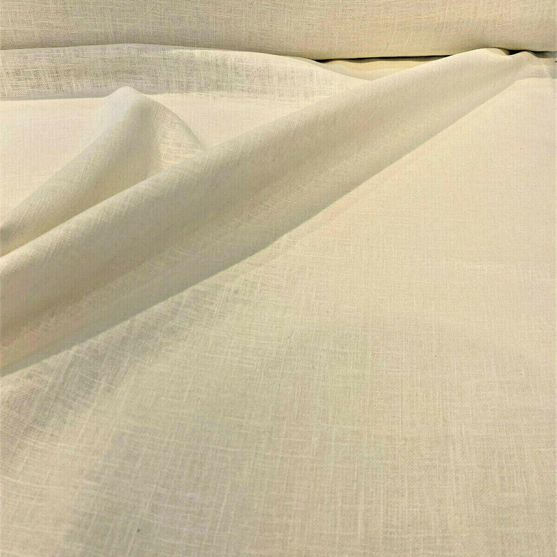Ivory Linen Ramie Fabric - Ivory Oyster, Drapery Upholstery, 54" Width (1 Yard)