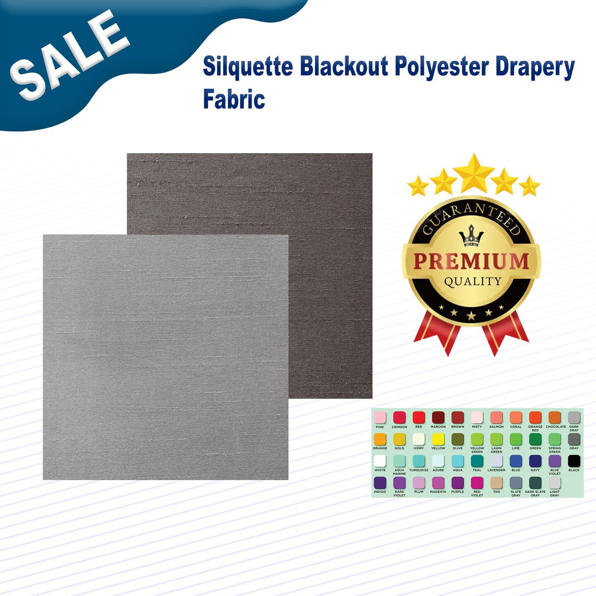 1 Yard Silquette Blackout Polyester Drapery Fabric