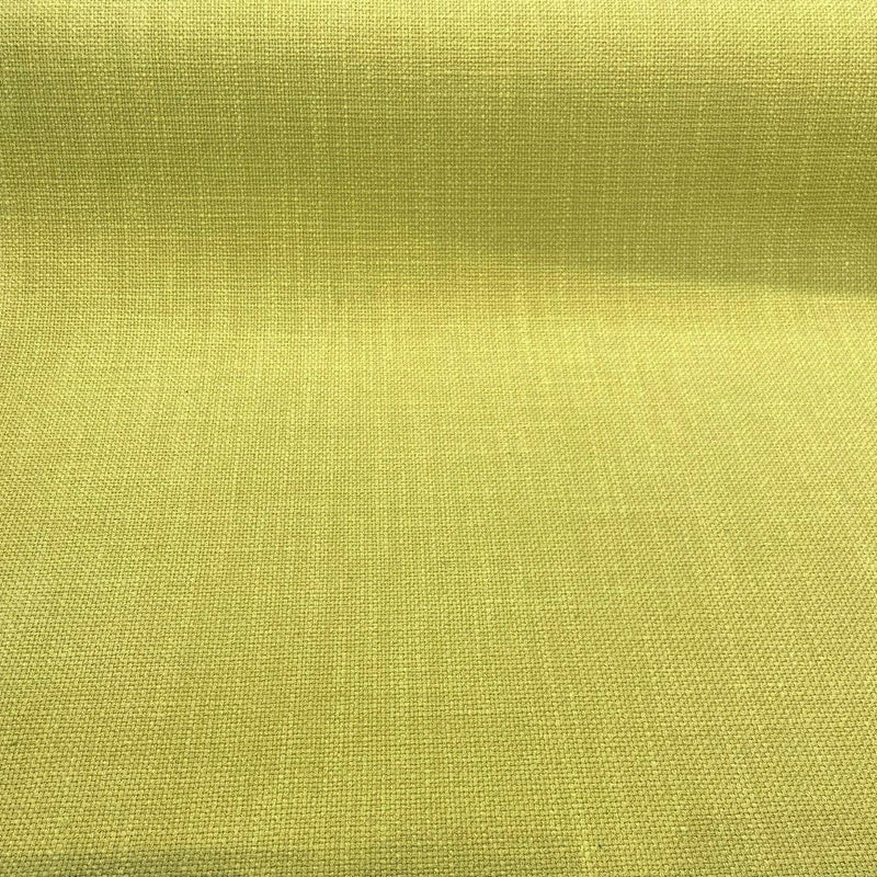 Talbot Kiwi Green Linen Chenille Upholstery Fabric - Kiwi Green, 54" Width, Railroad (1 Yard)