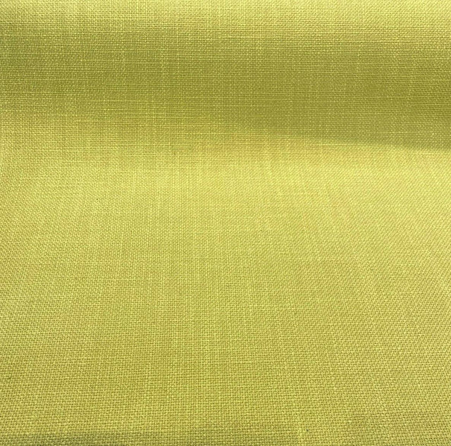 Talbot Kiwi Green Linen Chenille Upholstery Fabric - Kiwi Green, 54" Width, Railroad (1 Yard)