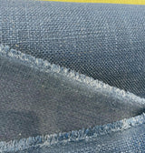 Talbot Marine Blue Linen Chenille Upholstery Fabric - Marine Blue, Railroad, 54" Width (By The Yard)