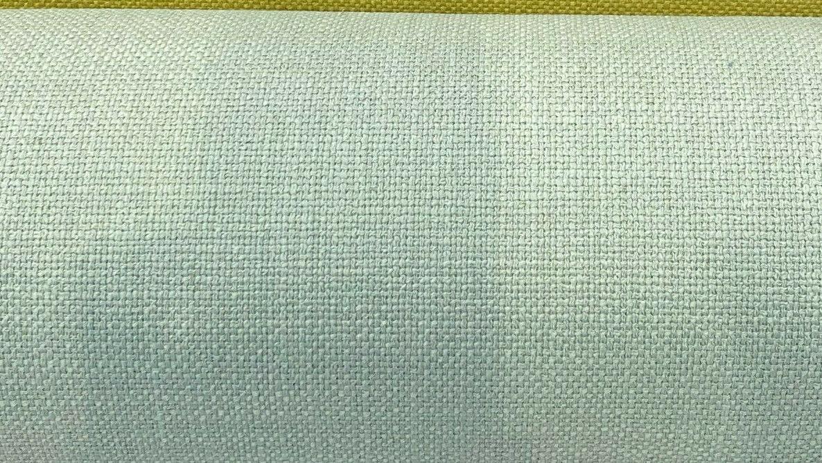 Talbot Seafoam Green Linen Chenille Upholstery Fabric - Seafoam Green, 54" Width, Railroad (1 Yard)