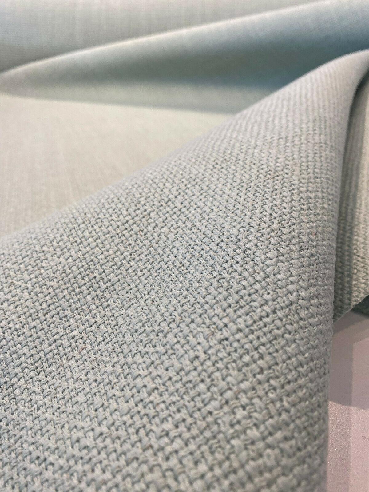 Talbot Seafoam Green Linen Chenille Upholstery Fabric - Seafoam Green, 54" Width, Railroad (1 Yard)