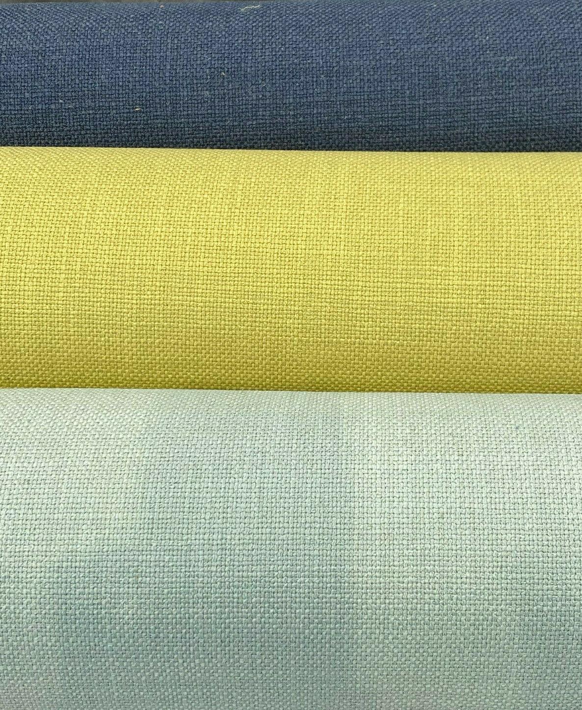 Talbot Seafoam Green Linen Chenille Upholstery Fabric - Seafoam Green, 54" Width, Railroad (1 Yard)