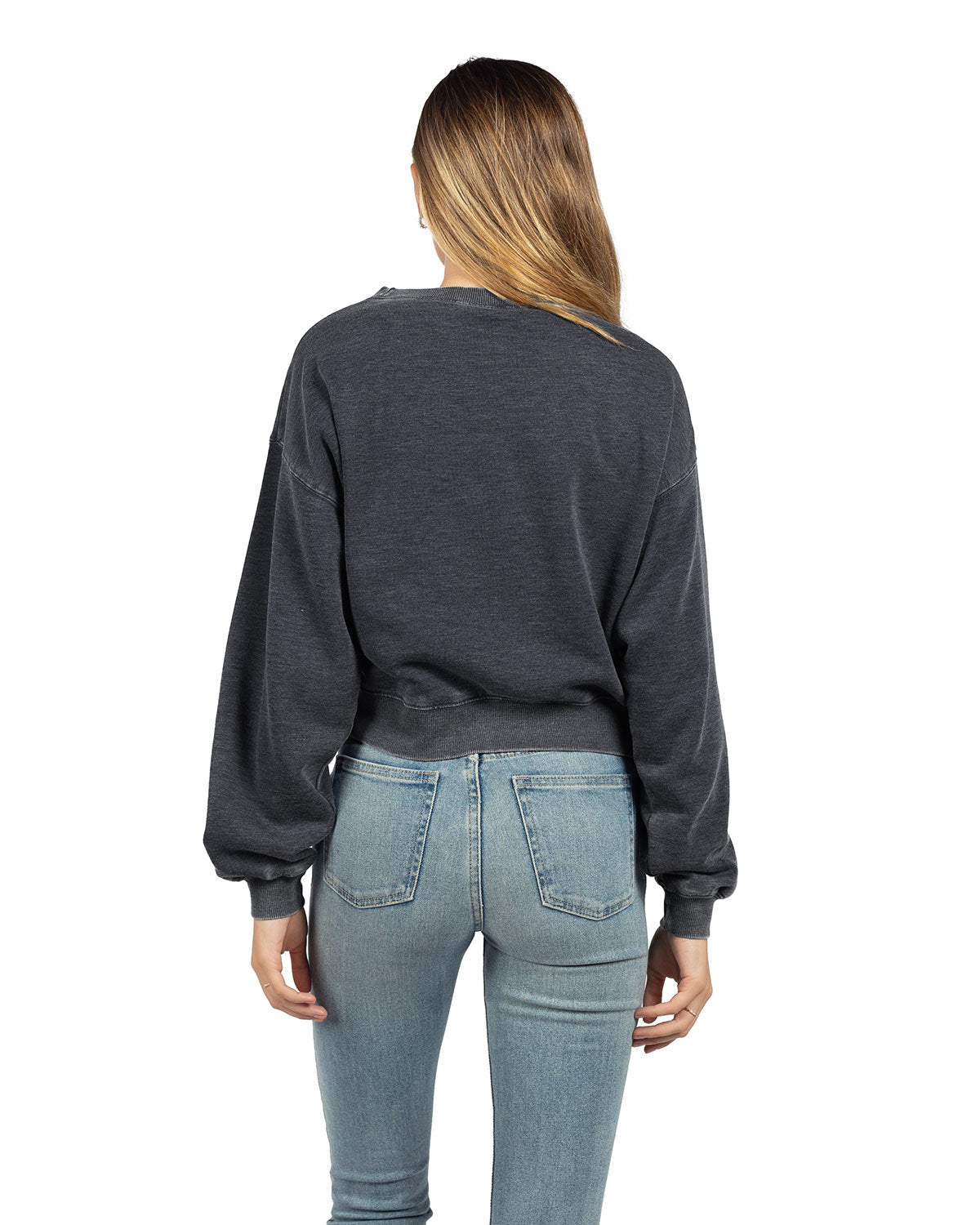 Ladies' Burnout Campus Crop Sweatshirt