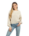 Ladies' Burnout Campus Crop Sweatshirt