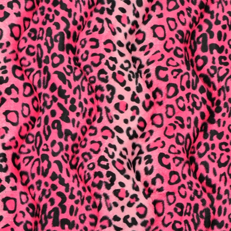 Leopard Print Velboa Faux Fur Fabric - Leopard Print, 60" Width (1 Yard)