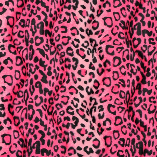 Leopard Print Velboa Faux Fur Fabric - Leopard Print, 60" Width (1 Yard)