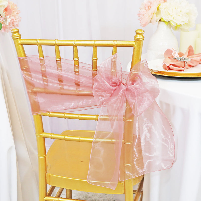 Organza Chair Sash Sample 8x108 Rose Pink