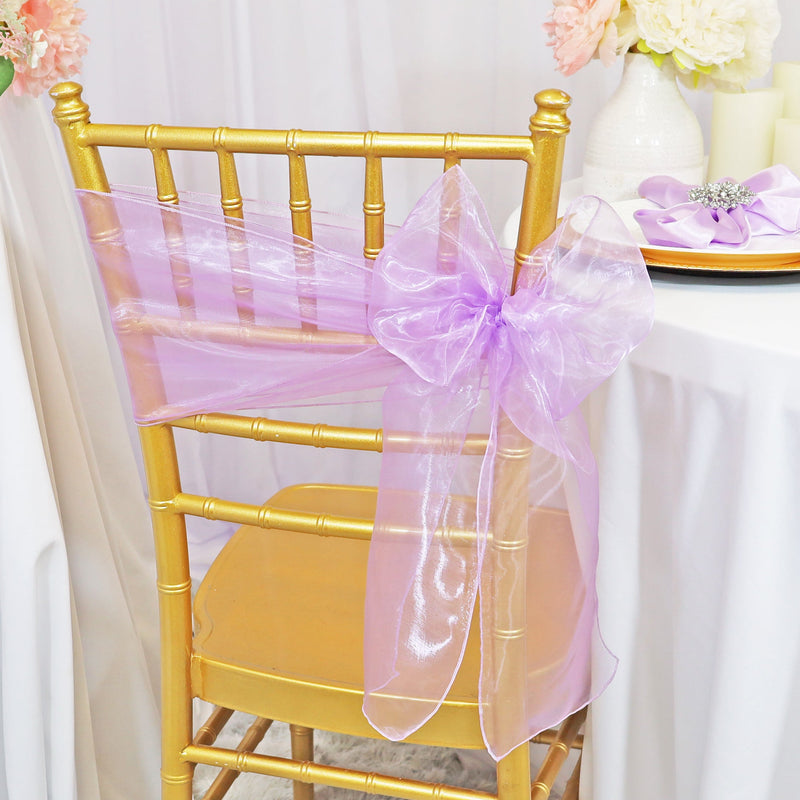 Organza Chair Sash Sample 8x108 Lavender