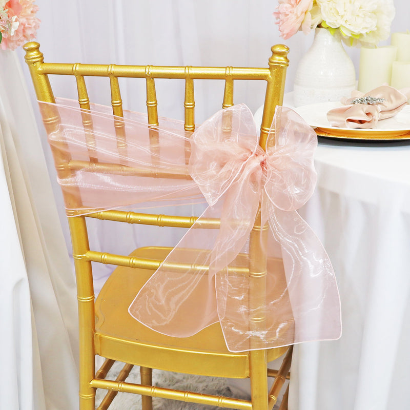 Organza Chair Sash Sample 8x108 Blush Pink