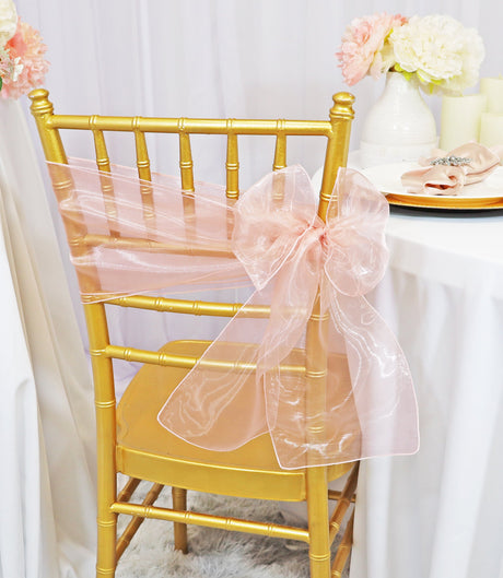 Organza Chair Sash Sample 8x108 Blush Pink