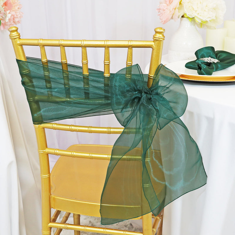 Organza Chair Sash Sample 8x108 Hunter Green