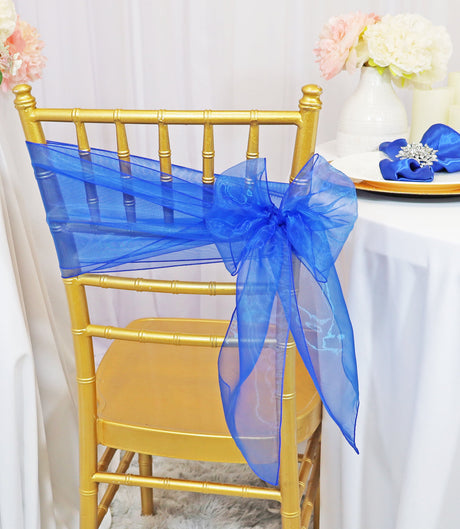 Organza Chair Sash Sample 8x108 Royal Blue