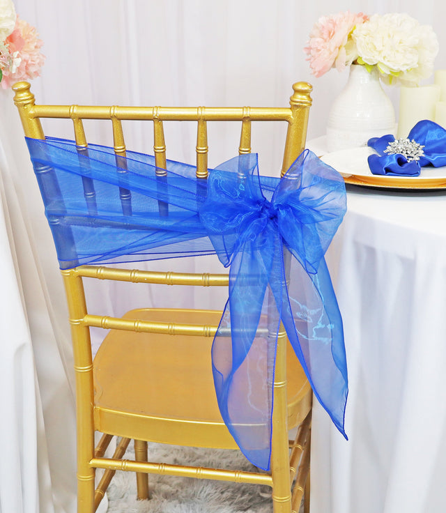 Organza Chair Sash Sample 8x108 Royal Blue