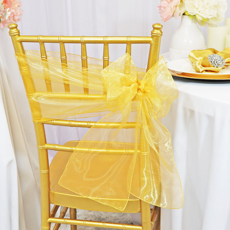 Organza Chair Sash Sample Gold