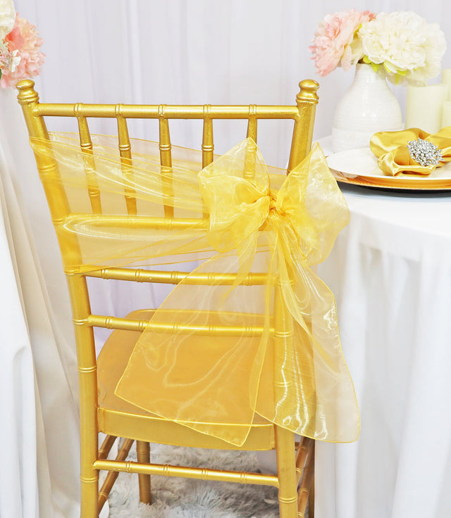 Organza Chair Sash Sample Gold