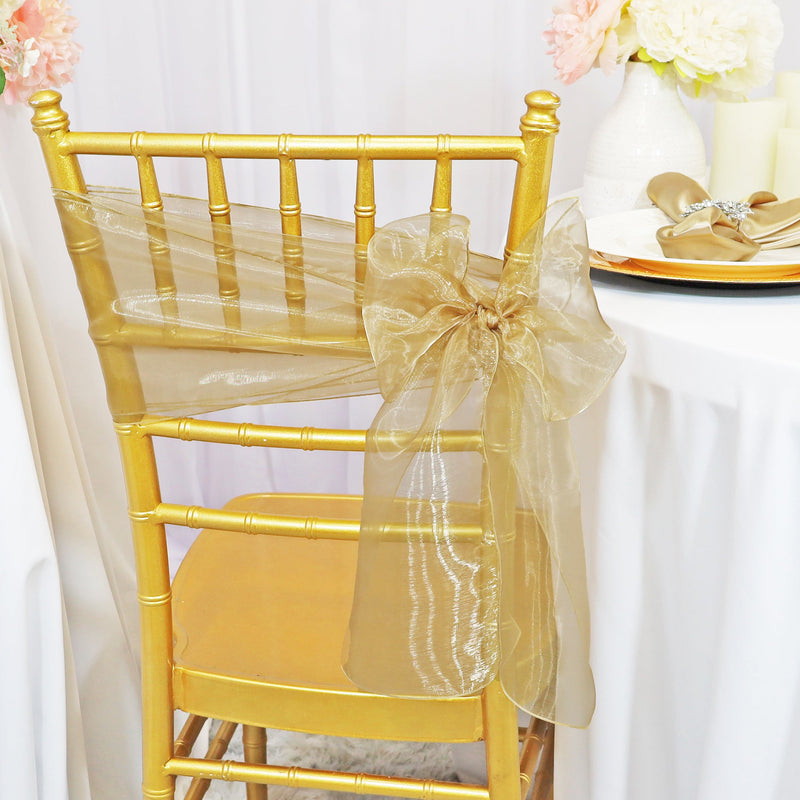 Organza Chair Sash Sample Antique Gold