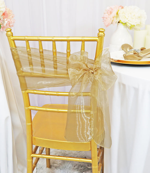 Organza Chair Sash Sample Antique Gold