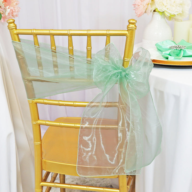 Organza Chair Sash Sample 8x108 Sage Green