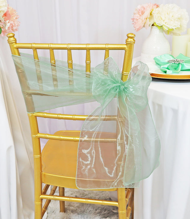 Organza Chair Sash Sample 8x108 Sage Green