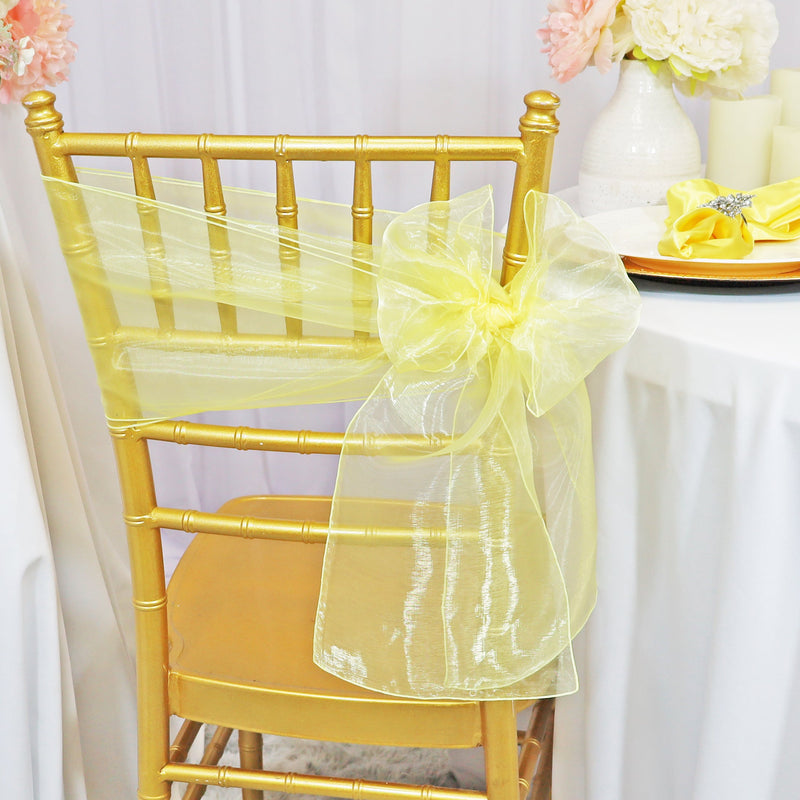 Organza Chair Sash Sample 8x108 Baby Maize