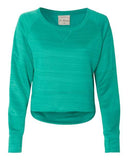 Sudadera Odyssey de forro polar de alto rendimiento con rayas y cuello redondo asimétrico para mujer