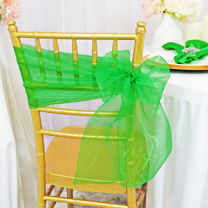Organza Chair Sash Sample 8x108 Emerald Green