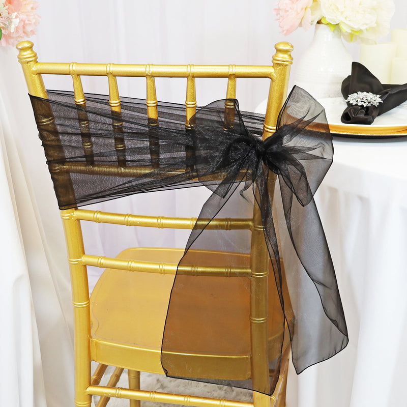 Organza Chair Sash Sample Black