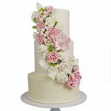 O'Creme Pink Rebecca Rose Gumpaste Flowers, Set of 6