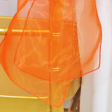 10 Pieces Orange Organza Chair Sashes 8"x108" Sheer Elegant Event Accent